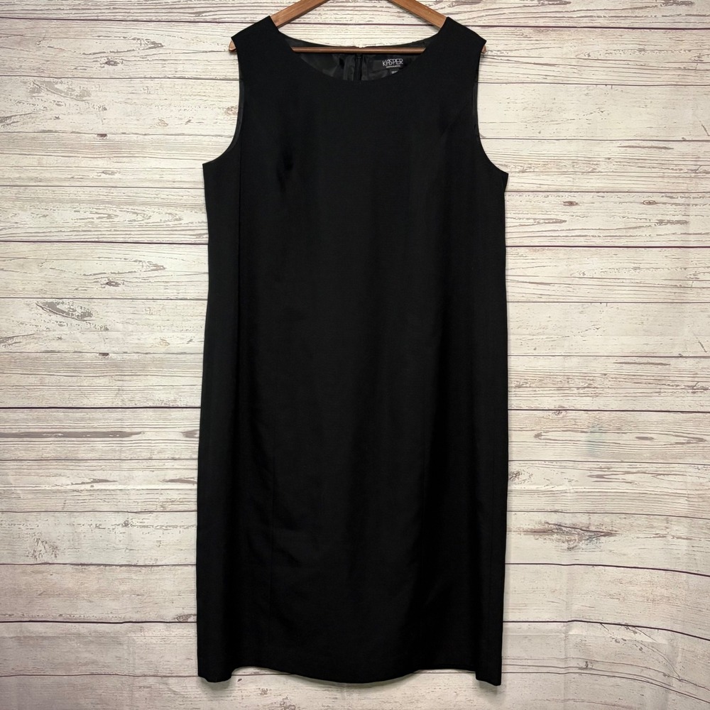 Kasper Separates Womens 18W‎ Black Sleeveless Sheath Dress Professional Workwear